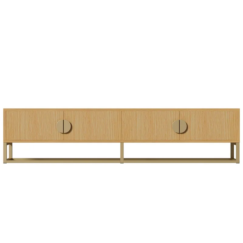 Mueble TV 180 cm - Moderno, 4 puertas, con manijas redondeadas - Madera