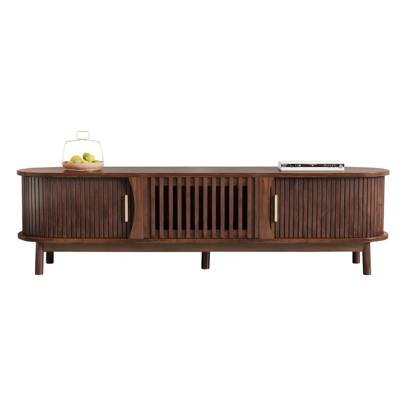 Mueble para TV 165x39,5x46 cm - Lowboard-TV-Schrank con puerta corredera y puerta abatible - Marrón