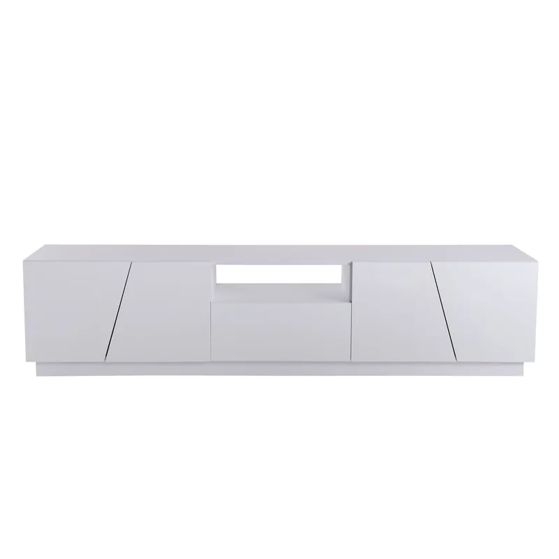 Mueble TV 170 cm - Estilo patchwork diagonal - Blanco