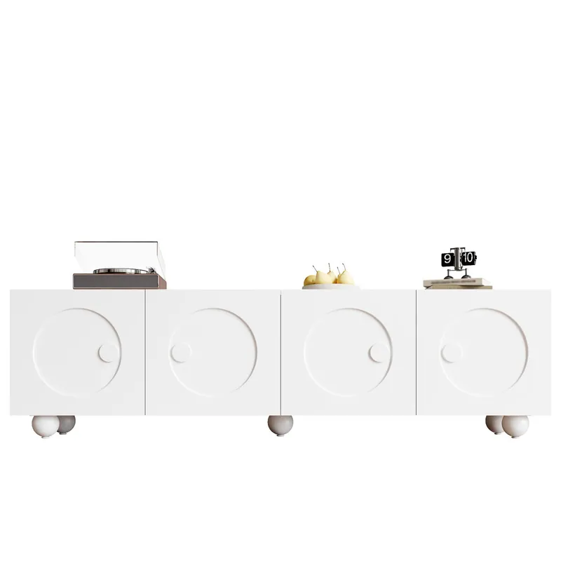 Mueble TV 180x38 cm - Diseño moderno y bajo - Blanco