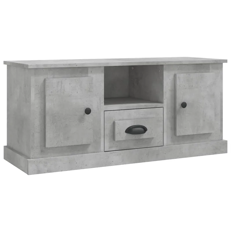 Mueble de TV madera contrachapada gris hormigón 100x35,5x45 cm - Muebles