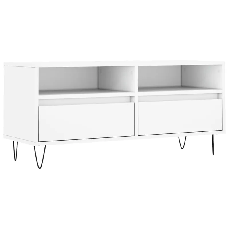 Mueble de TV madera contrachapada gris hormigón 100x34,5x44,5cm - Muebles