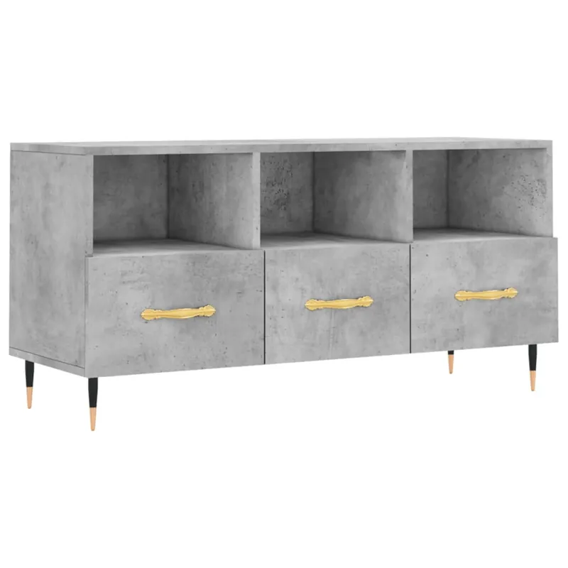 Mueble de TV madera de ingeniería gris hormigón 102x36x50 cm - Muebles