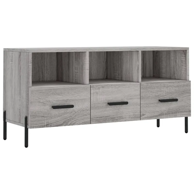 Mueble de TV madera de ingeniería gris hormigón 102x36x50 cm - Muebles