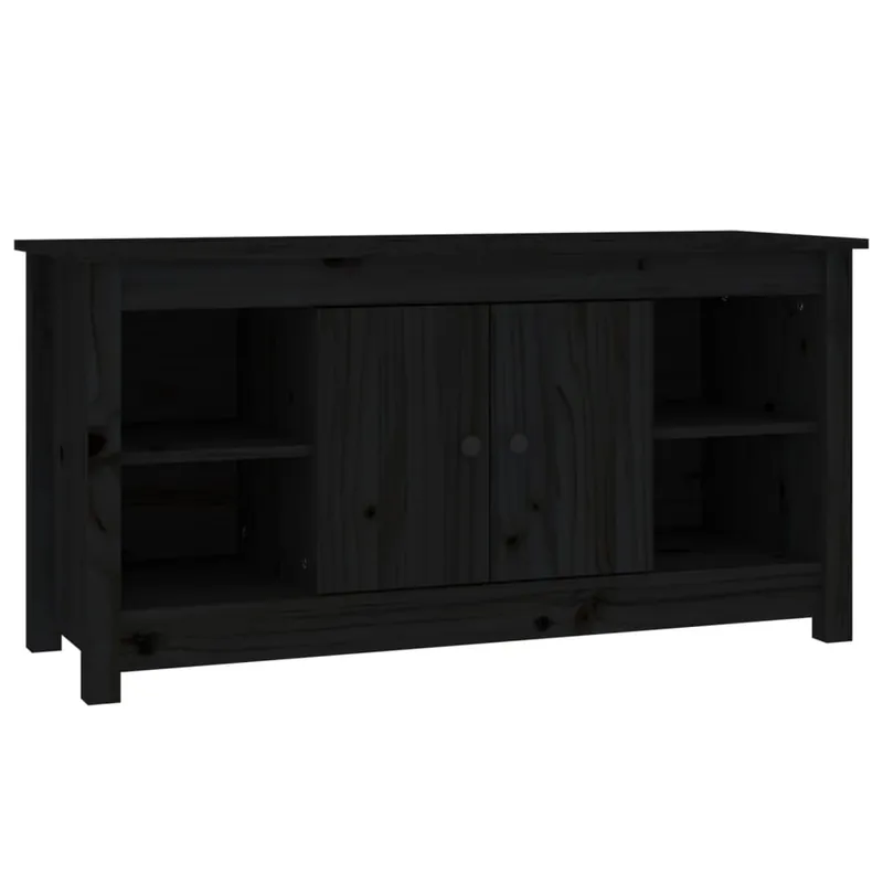 Mueble de TV de madera maciza de pino gris 103x36,5x52 cm - Muebles