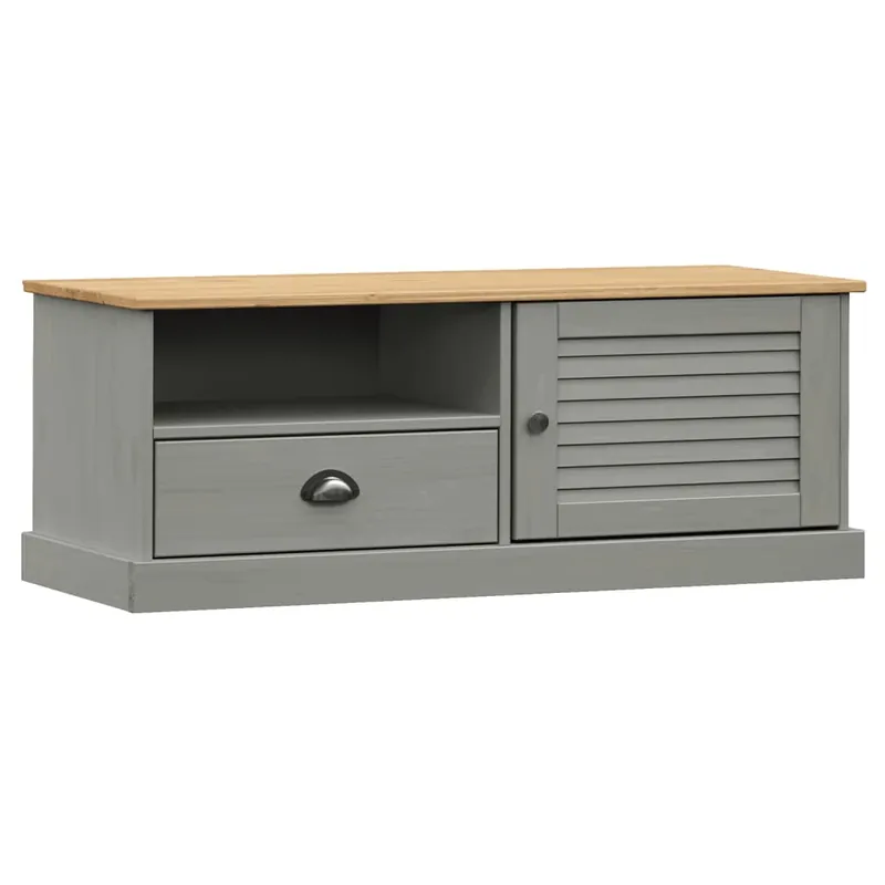 Mueble para TV VIGO madera maciza de pino gris 106x40x40 cm - Muebles