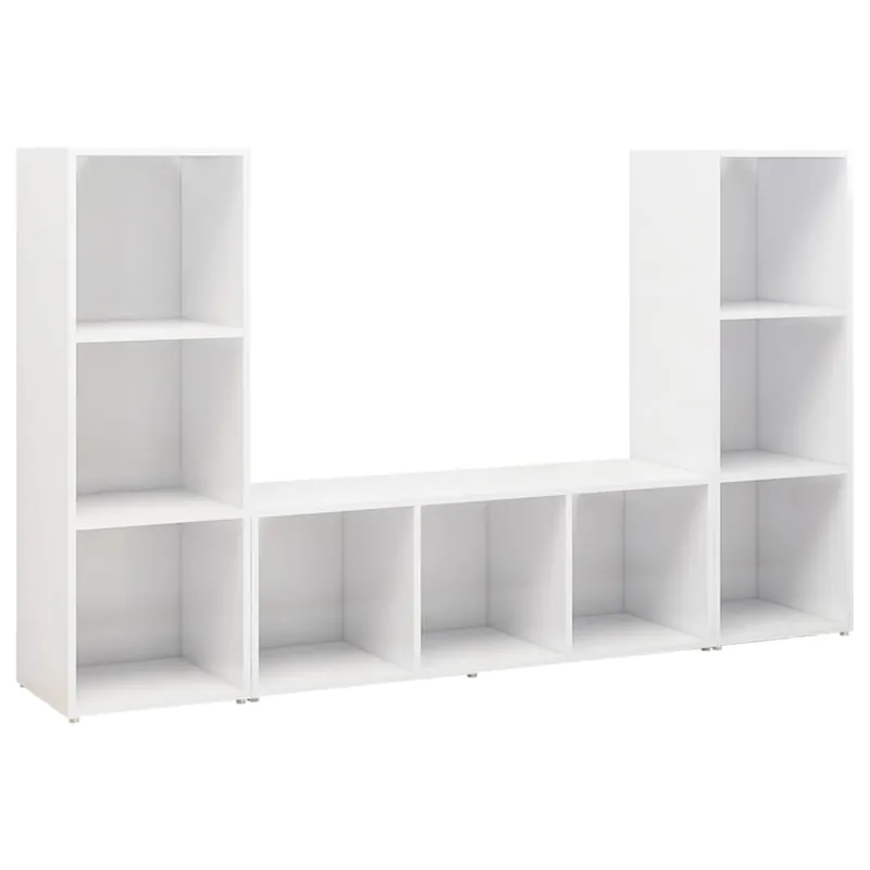 Muebles de salón 3 piezas madera ingeniería blanco 107x35x37 cm