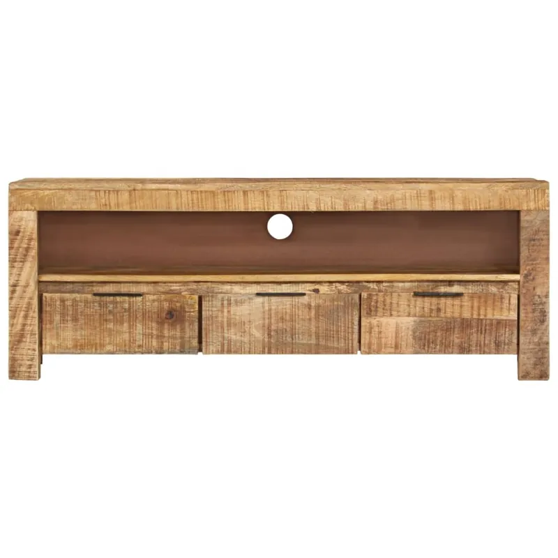 Mueble para TV de madera maciza de mango rugosa 110x30x40 cm - Muebles