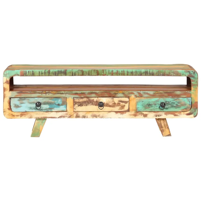 Mueble para TV de madera maciza reciclada 117x30x41 cm - Muebles