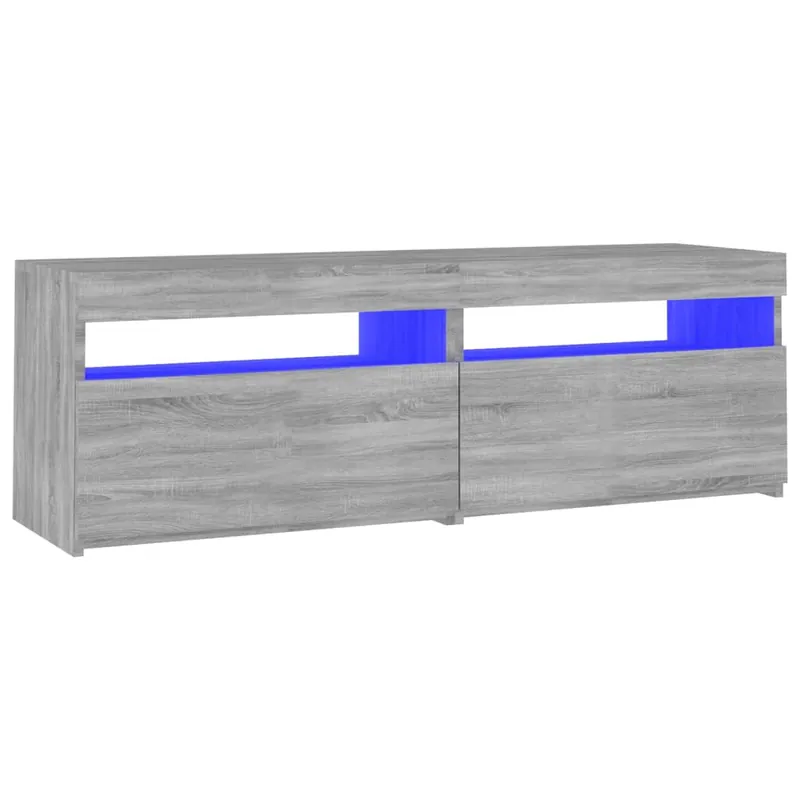 Mueble de TV con luces LED roble ahumado 120x35x40 cm - Muebles