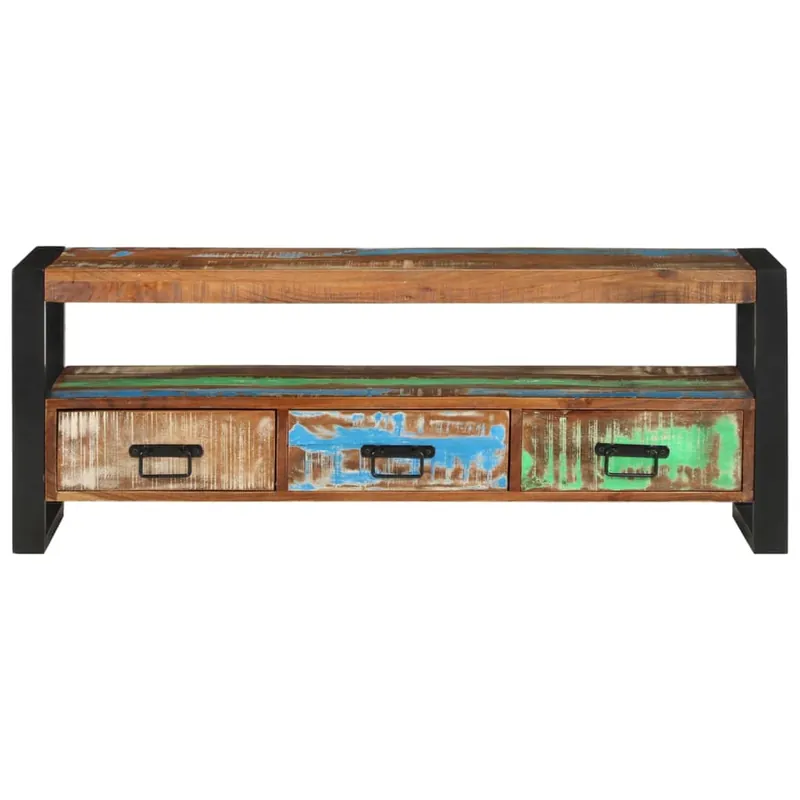 Mueble de TV madera maciza de mango 120x33x45 cm - Muebles