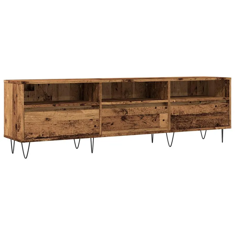 Mueble de TV madera contrachapada blanco 150x30x44,5 cm - Muebles