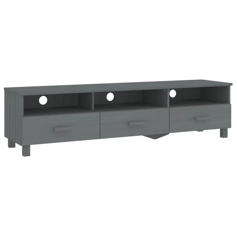 Mueble de TV HAMAR madera maciza de pino blanco 158x40x40 cm - Muebles