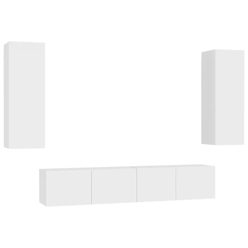 Muebles de pared de TV 4 piezas aglomerado color roble Sonoma