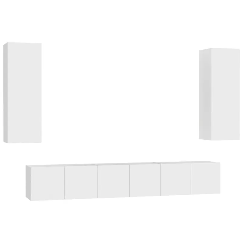 Muebles de pared de TV 5 piezas aglomerado color roble Sonoma