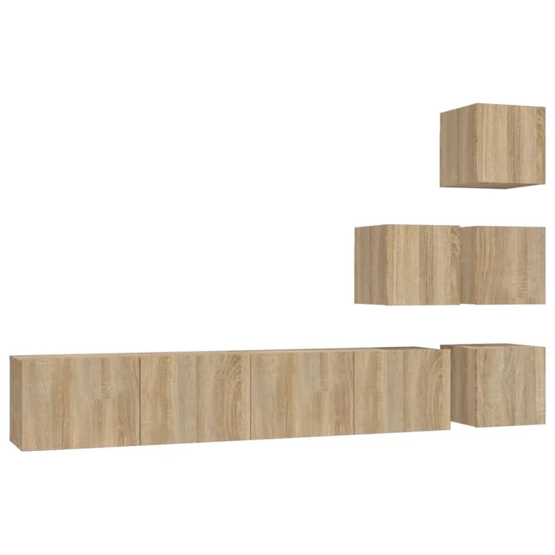 Mueble de pared para TV madera contrachapada color roble sonoma - Muebles