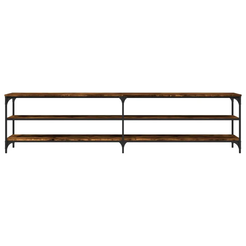 Mueble TV metal y madera contrachapada gris Sonoma 200x30x50 cm - Muebles