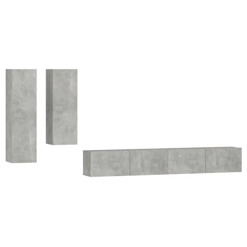 Set de muebles para TV 4 piezas madera contrachapada roble Sonoma