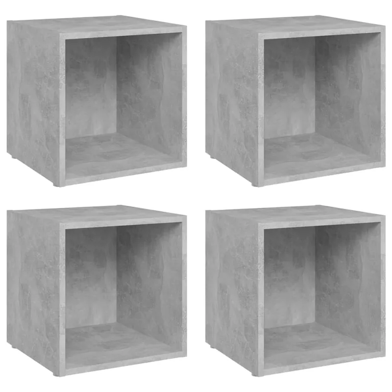 Muebles para TV 4 unidades madera contrachapada gris 37x35x37 cm