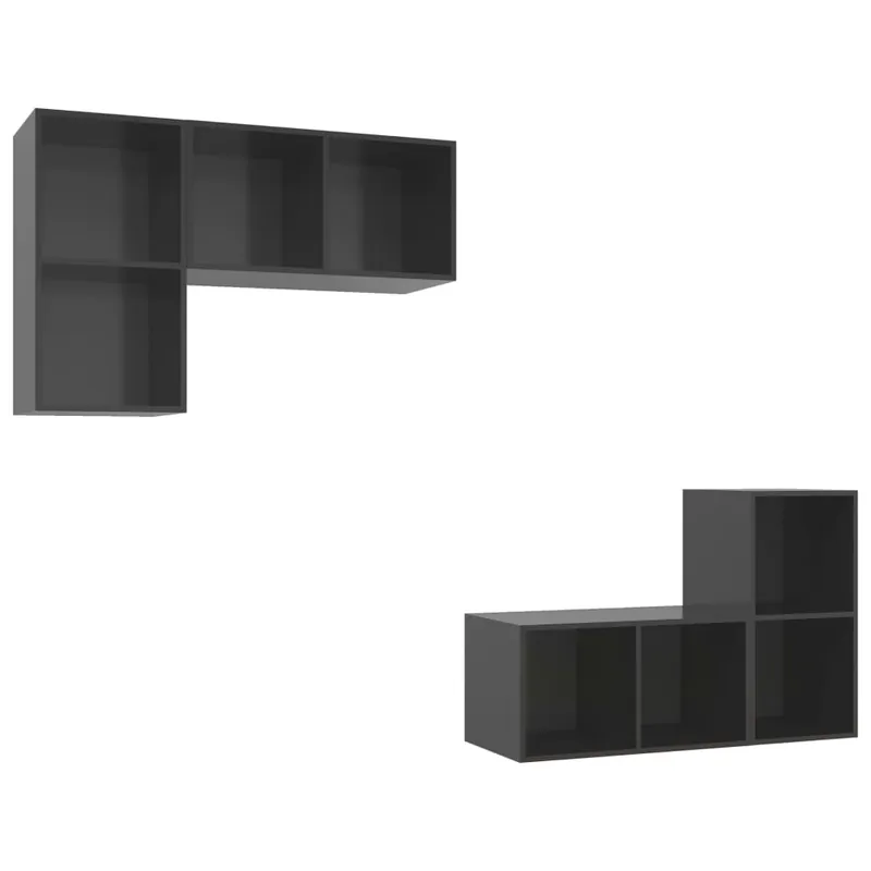 Muebles de salón de pared 4 pzs madera ingeniería gris hormigón
