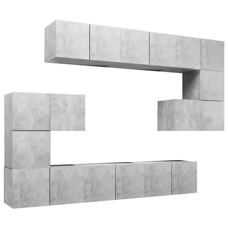 Muebles de pared de TV 10 piezas aglomerado color roble Sonoma