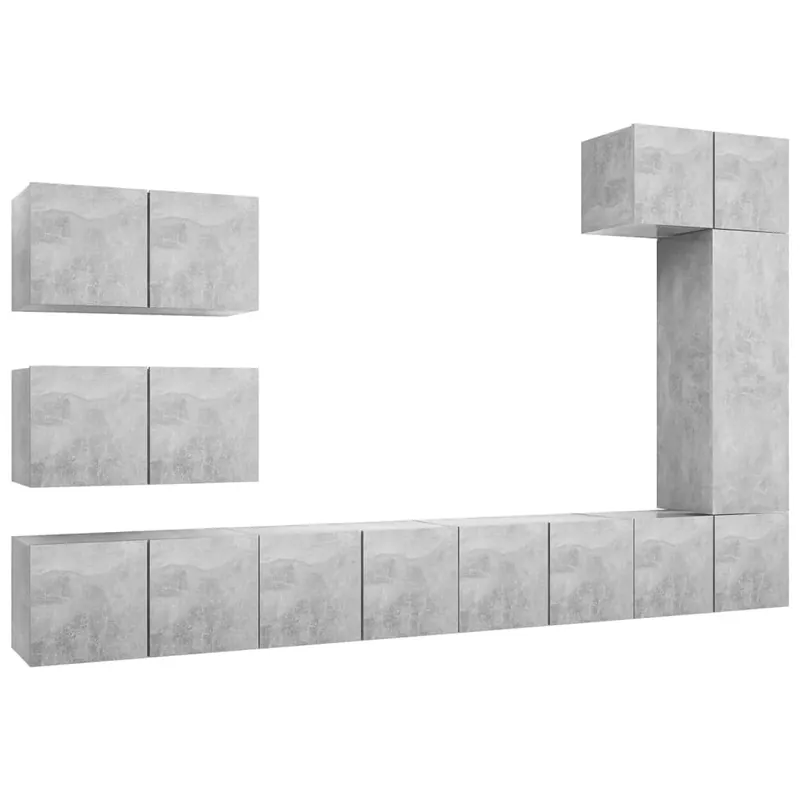 Muebles de pared de TV 8 piezas aglomerado color roble Sonoma