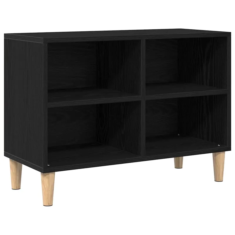 Mueble de TV patas madera maciza roble ahumado 69,5x30x50 cm - Muebles