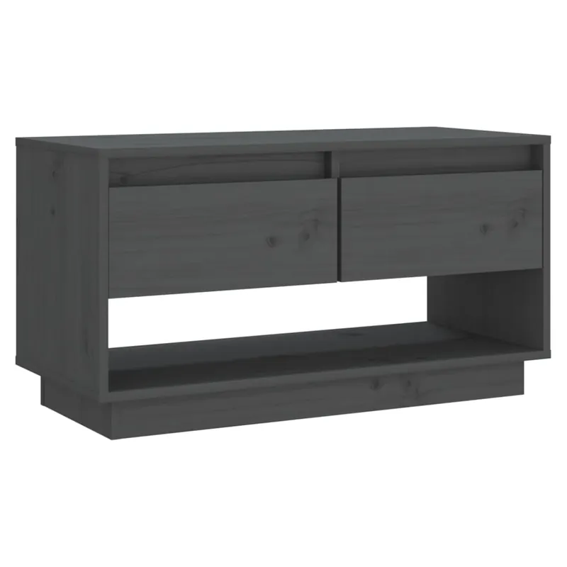 Mueble de TV madera maciza de pino marrón miel 74x34x40 cm - Muebles