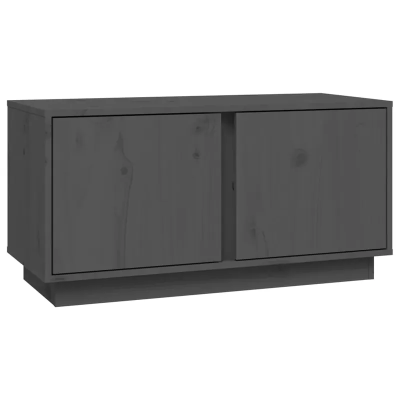 Mueble de TV madera maciza de pino gris 80x35x40,5 cm - Muebles