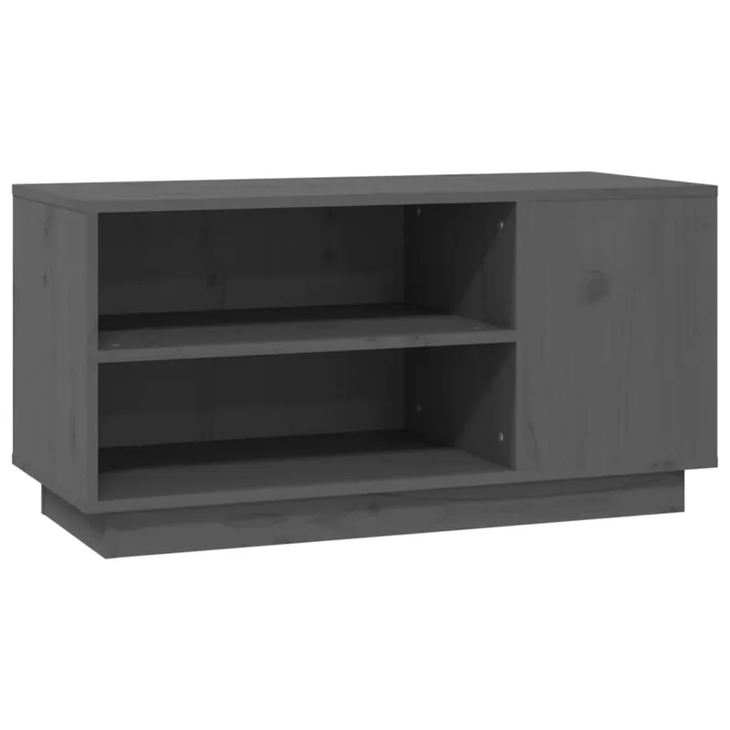 Mueble de TV madera maciza de pino gris 80x35x40,5 cm - Muebles