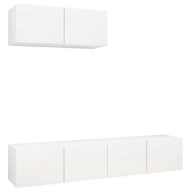 Set de muebles de salón 3 piezas madera ingeniería gris hormigón