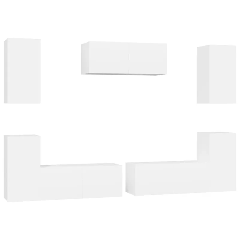 Set de muebles de TV 7 piezas madera contrachapada gris hormigón
