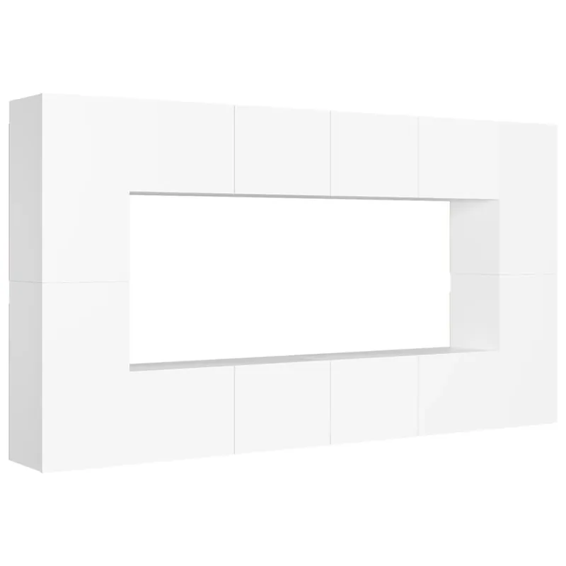 Juego de mueble para TV de 8 piezas aglomerado gris hormigón - Muebles
