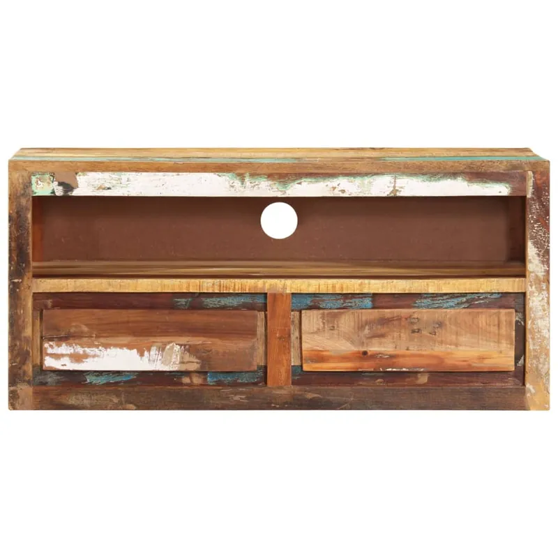 Mueble de TV madera maciza reciclada 88x30x40 cm - Muebles