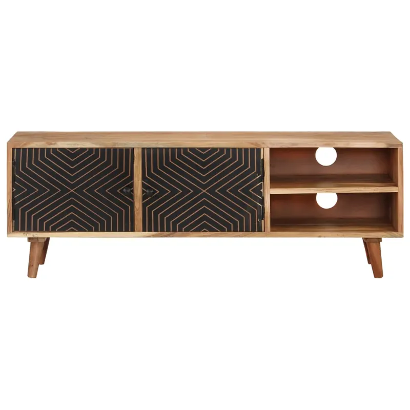 Mueble para TV madera maciza de acacia 115x30x39 cm - Muebles