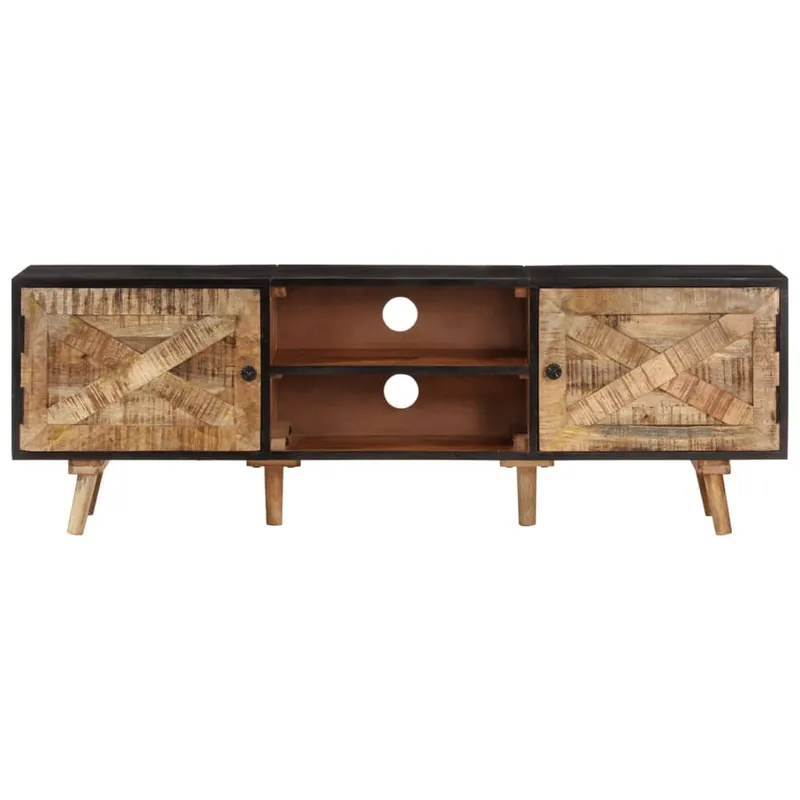 Mueble de TV madera mango rugosa y acacia maciza 140x30x46 cm - Muebles