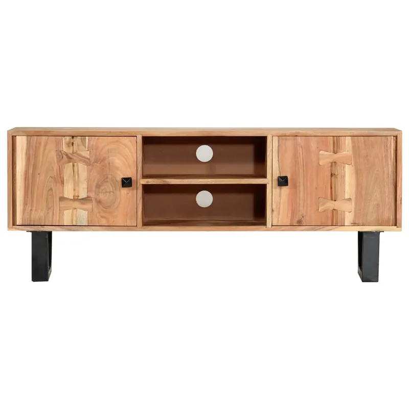 Mueble para TV de madera maciza de acacia 118x30x45 cm - Muebles