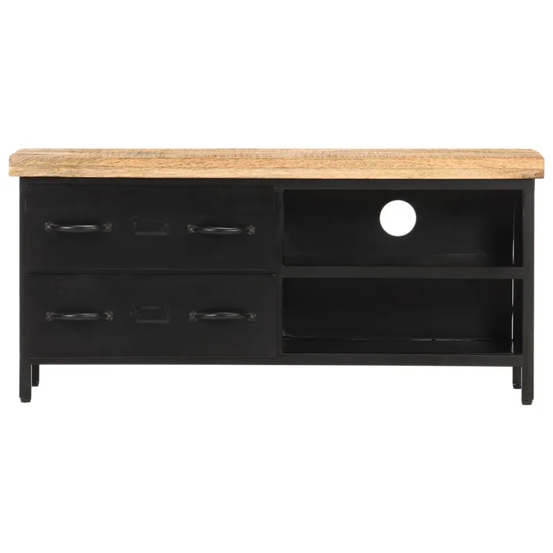 Mueble para TV de madera maciza de mango rugosa 90x30x41 cm - Muebles