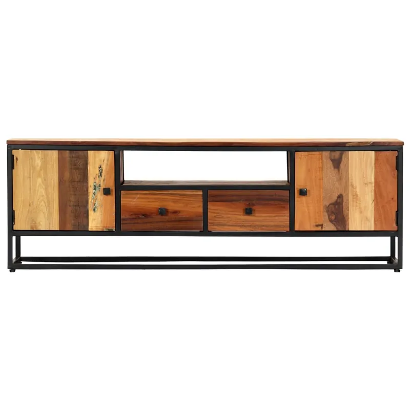 Mueble para TV de madera maciza reciclada 120x30x40 cm - Muebles