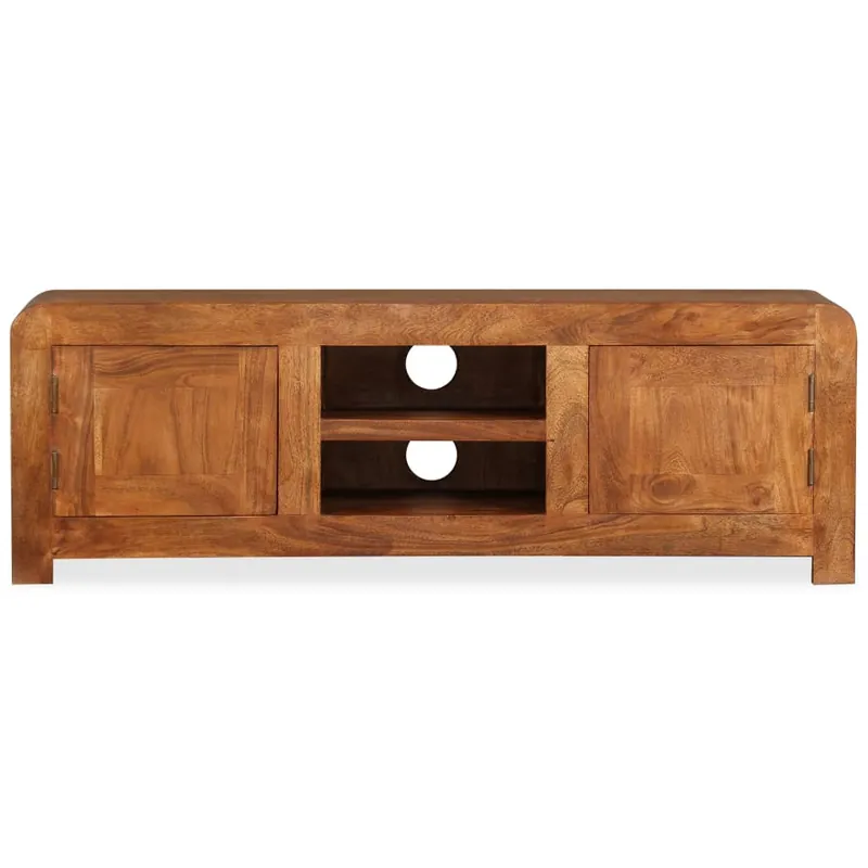 Mueble de TV madera maciza acabado miel 120x30x40 cm - Muebles
