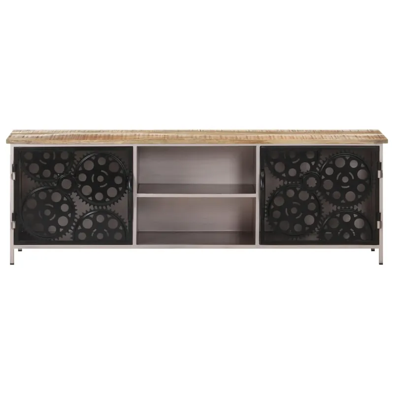 Mueble para TV de madera de mango rugosa 120x30x40 cm - Muebles