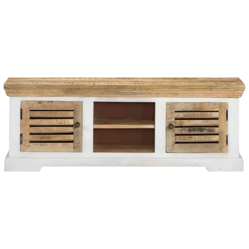 Mueble de TV madera maciza de mango 110x30x40 cm - Muebles