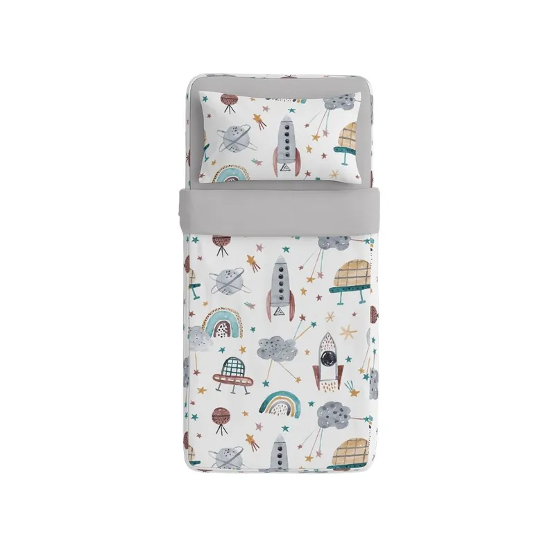 Naturals - Saco Nórdico Estampado Cama 90 - Infantil - Sin relleno - Incluye 1 Funda de Almohada - 100% Algodón - ROCKET