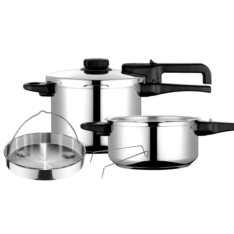FAGOR DUAL Xpress 6/4 Olla a Presión 6 + 4 Litros, Inducción, Express Super Rápida, Acero Inox. 18/10, Todas Cocinas, , Plata