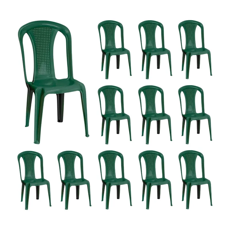 Pack 12 Sillas de Exterior Apilables sin Reposabrazo 7house - Jardín