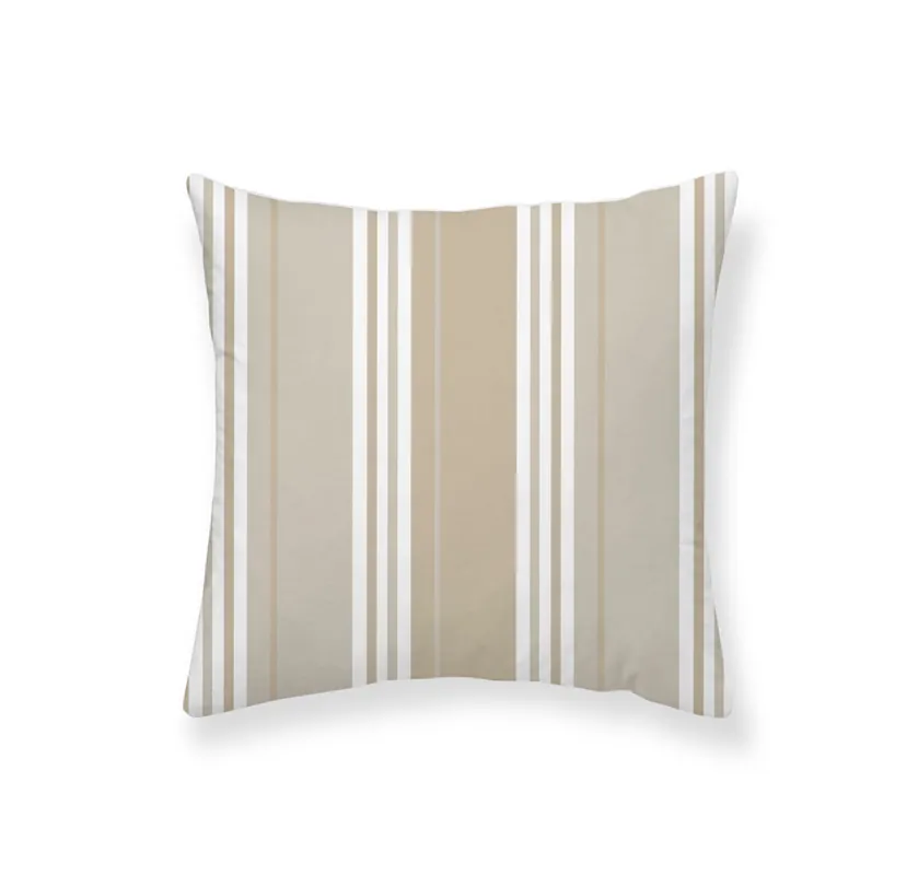 Pack 2 fundas de cojín deco WIDE LINE2 PIEDRA - Textil