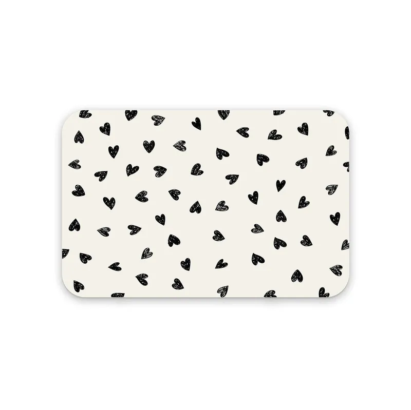 Pack 2 manteles individuales Corazones Corazones - Blanco/Negro - 30x46 cm
