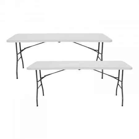 Pack 2 Mesas Plegables 240cm Rectangular Blanca Catering Thinia Home - Jardín
