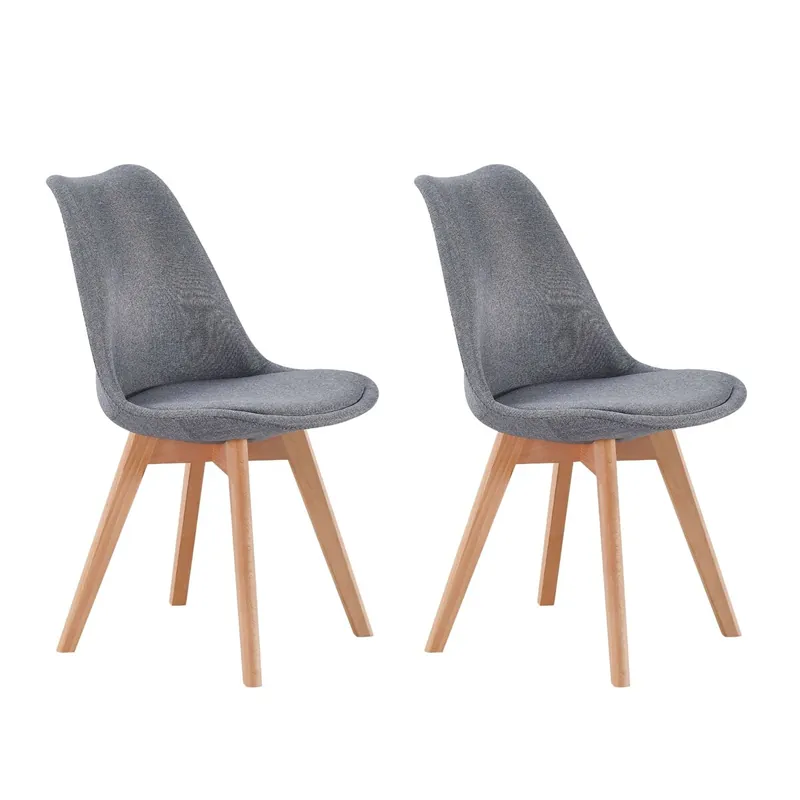Pack 2 Sillas Comedor Bistro, Sillas de Cocina Tapizadas, Respaldo Tela, 48x84x54 cm - Muebles
