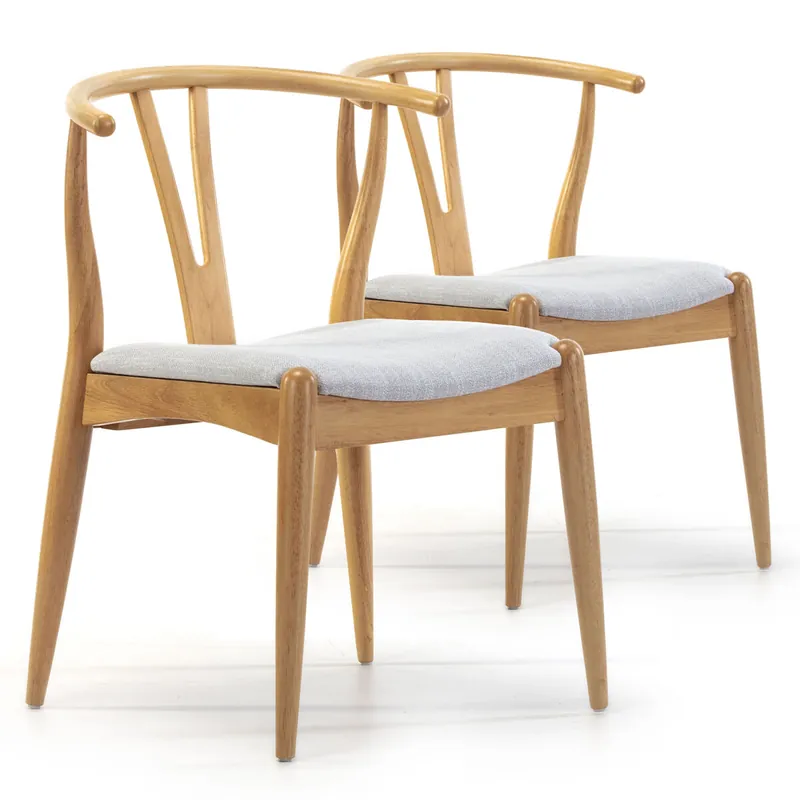 Pack 2 sillas Rustic Color Roble, Madera Maciza, 55 cm (Largo) 54,5 cm (Profundo) 76 cm (Alto) - Muebles